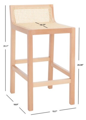 Safavieh SAITO LOWBACK CANE CNTR STOOL, Reduced Price 2172754528 BST9500C