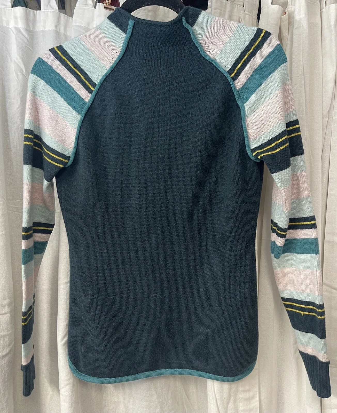 smartwool full zip long sleeve striped wool blend shirt