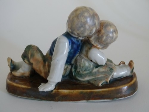 STATUETTE ART DÉCO CHÉRUBIN ENFANT FIGURINE PORCELAINE - Picture 4 of 6