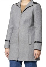 Naf Naf Womens Asophie Wool Blend Jacket Grey Size 12 Brand New