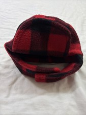 Warm Memories Kids Small Red Black Plaid Trapper Hat Polyester Made Alaska