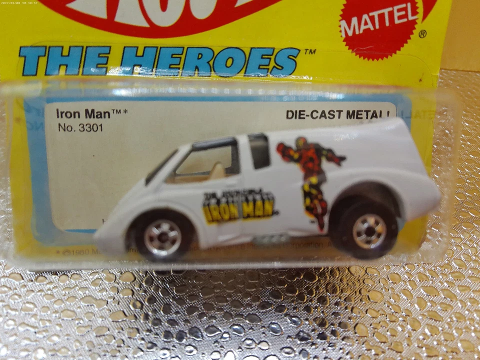 Hot Wheels Marvel Comics Iron Man The Heroes 3301 1980 emitido Nuevo de Lote Antiguo en tarjeta Foto 3 de 4