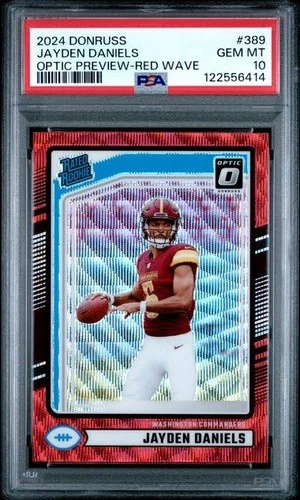 2024 Panini Donruss Optic Preview Jayden Daniels Red Wave #389 PSA 10