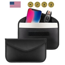 2 Pack Faraday Bags for Phone and Car Keys, Signal Blocking Key Pouch, Anti T...