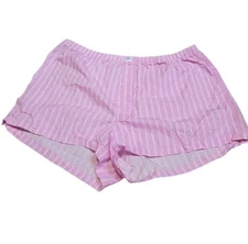 GAP Body Women's Pink/White Striped Boxer Pajama Shorts