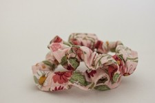 Handmade Small Slim Scrunchie Set Pink Bloom
