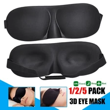1/2/5 Pack Travel 3D Eye Mask Sleep Soft Padded Shade Cover Rest Relax Blindfold