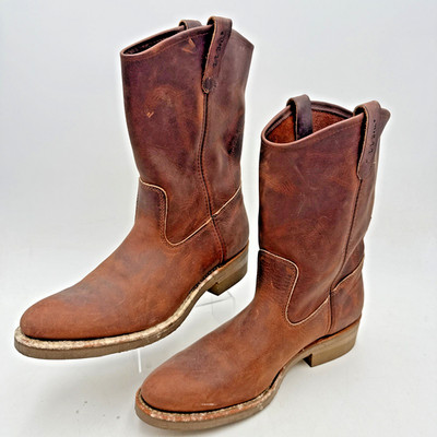 Vtg L.L. Bean Bison Hide Wellington Boots Sz 10N Cowboy Pull On 7532 95601R3 VGC