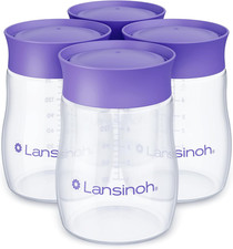 Lansinoh Breastmilk Storage Bottles  4-Pack 5Oz BPA  Bps-Free  Pump-To-Storag
