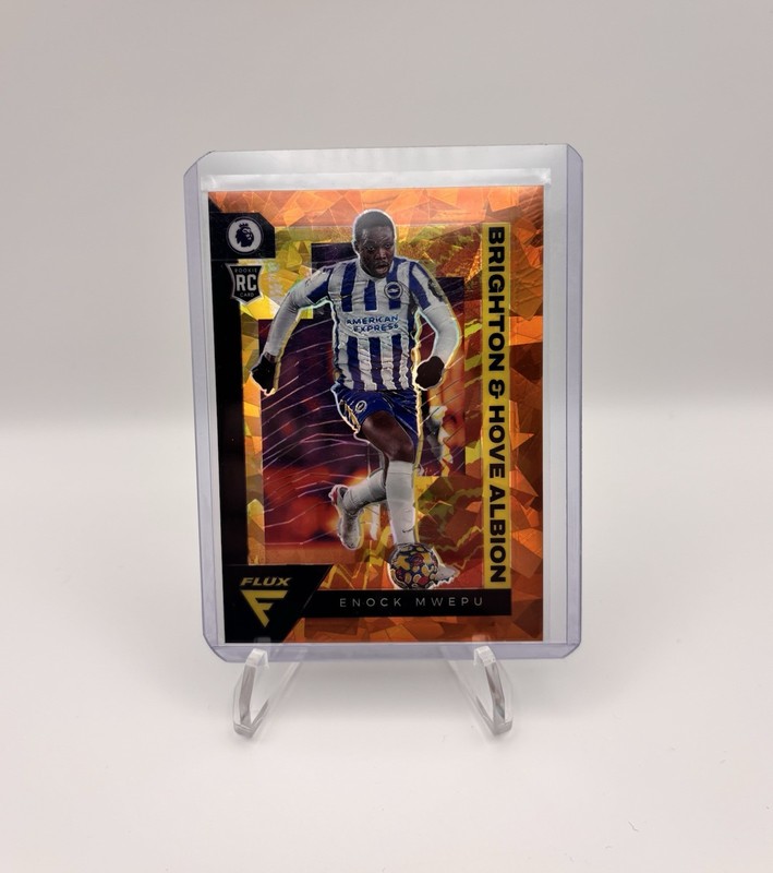 2021-22 Panini Chronicles Flux Premier League Enock Mwepu Orange Ice /23 Rookie
