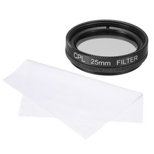 25mm Circular Polarizer Filter, Polarizing Filter with Cleaning Cloth