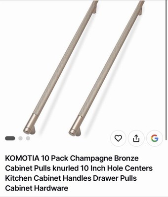 KOMOTIA 10 Pack Knurled Champagne Bronze Drawer Pulls 10'' Center Modern Handles