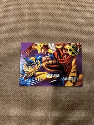 Wolverine Vs. Sabretooth - 1996 Fleer Marvel Vision #54 (Embossed)