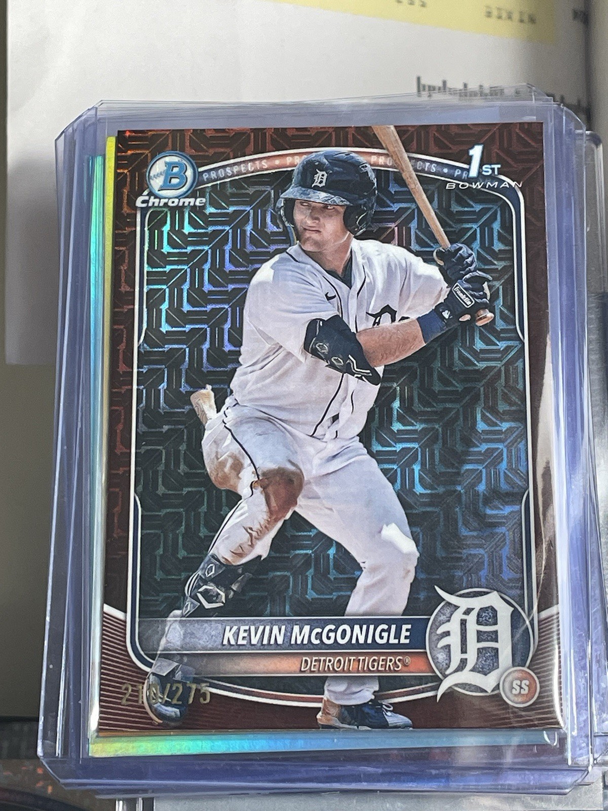2025 Bowman Chrome Prospects Kevin McGonigle Burgundy Mojo /275 #BCP-79