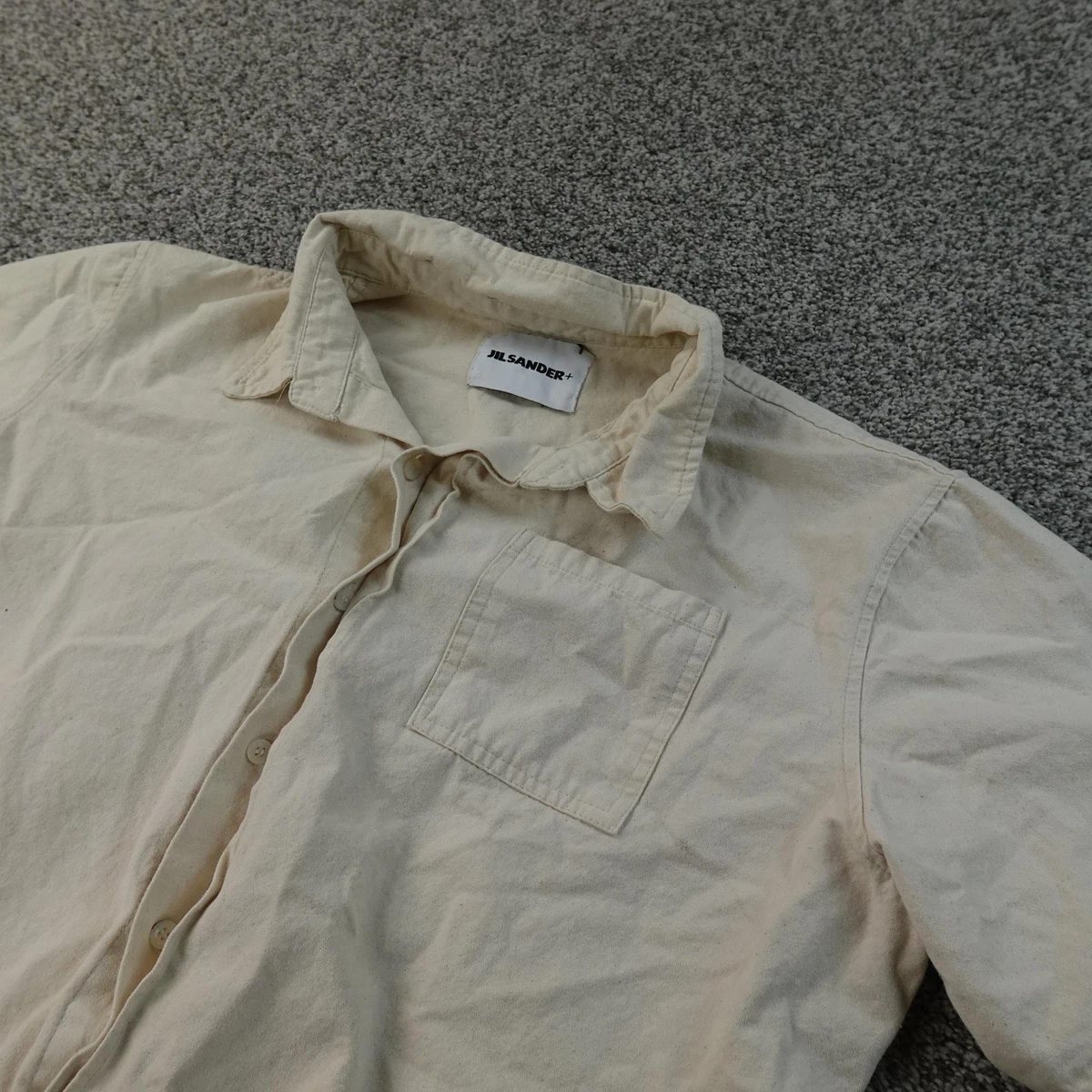 トップス JIL SANDER shirt size 44 Jil Sander Short Sleeve Regular Size Casual Button-Down Shirts for