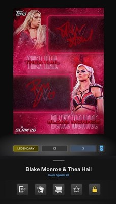 Topps WWE Slam Blake Monroe Thea Hail Legendary 5cc Red Color Splash {DIGITAL}