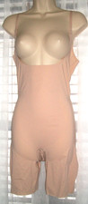 SPANX SZ L BEIGE UNDERBUST FULL BODYSUIT SMOOTHING SLIMMING SHAPER OPEN CROTCH