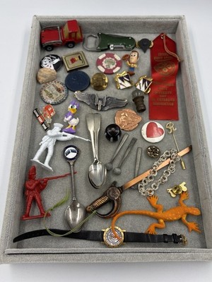 Vintage junk drawer lot items advertising Smalls Older As Shown Lot#31359