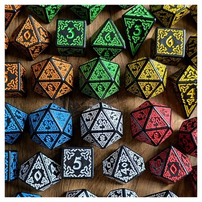 DND Würfel Set 7-teilig Keltischer Knoten Stanzen Polyedral 7-teilig Harz RPG Dungeons Drachen Geek