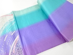 7867417: JAPANESE KIMONO / BOUQUET PATTERN WOVEN FUKURO OBI