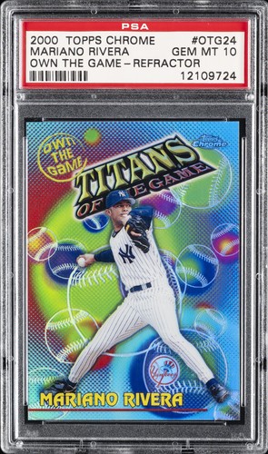 2000 TOPPS CHROME OWN THE GAME REFRACTOR #OTG24 MARIANO RIVERA PSA 10