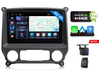 10.1'' Android Auto 14 4+64 Car Stereo CarPlay for GMC Sierra 2014-2018 Bluetooth