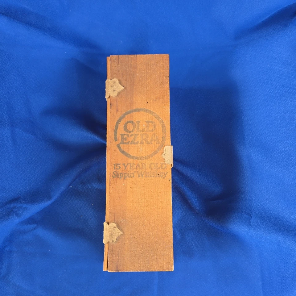 Vintage Old Ezra 15 Year Old Sippin' Bourbon Whiskey Empty Bottle w/ Box - Image 4 of 4