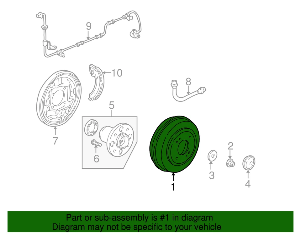 Genuine Honda Brake Drum 42610-SR3-000 - Image 2 of 2
