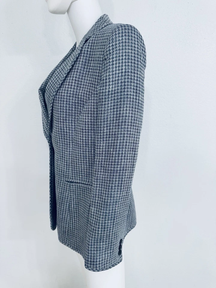Chaqueta Blazer Giorgio Armani (mejor línea) Azul W Gris Lino Seda Italia IT50 NUEVA SIN ETIQUETAS Foto 3 de 4