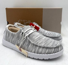 Hey Dude WENDY SOX GLACIER 121922672 Women's NEW Loafer Shoes Gray US Size 6