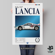 Poster Lancia 037 Martini Auto Rally Gruppo B Racing Art Stampa Wall Art A1 A2 A3
