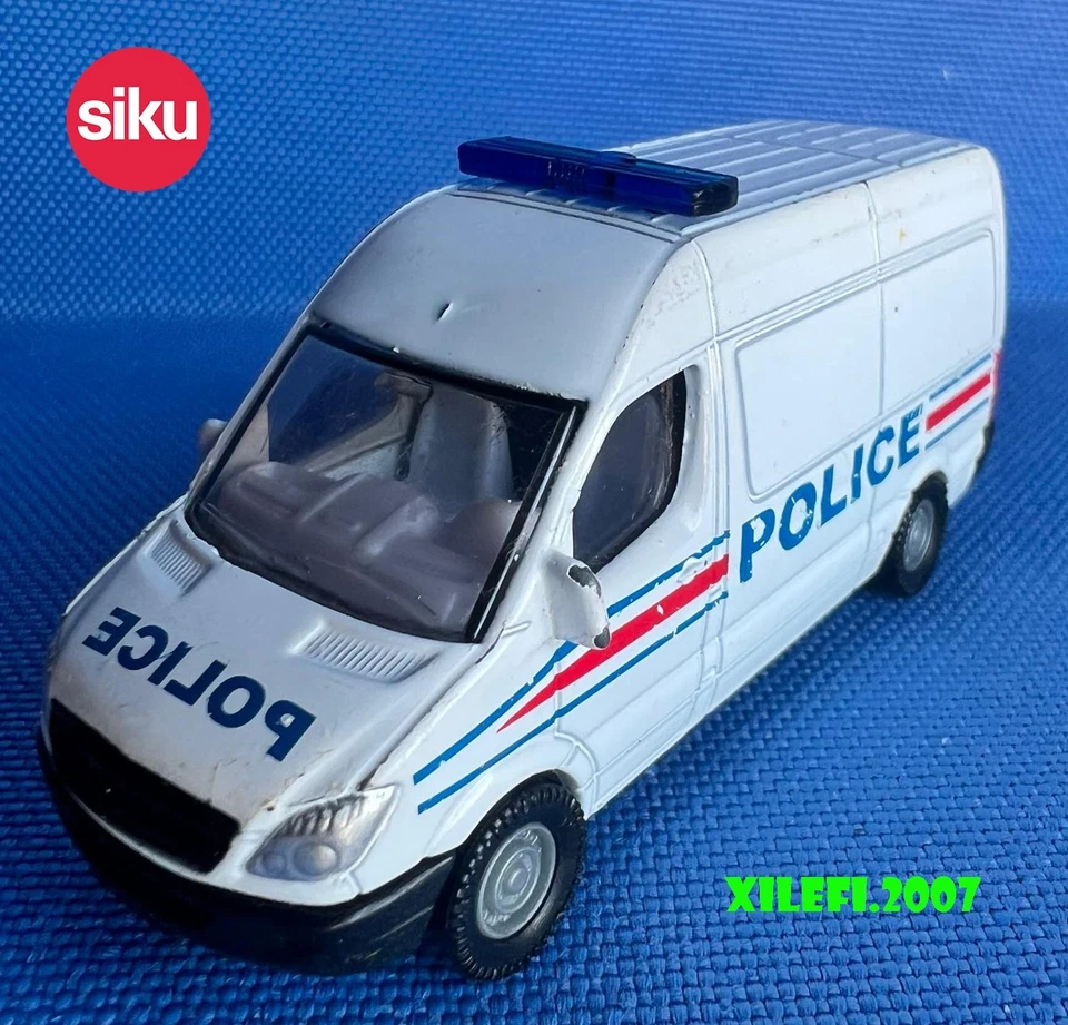 mercedes benz sprinter II police diecast 1/74 siku furgone cod 1655 COME DA FOTO - Immagine 3 di 4