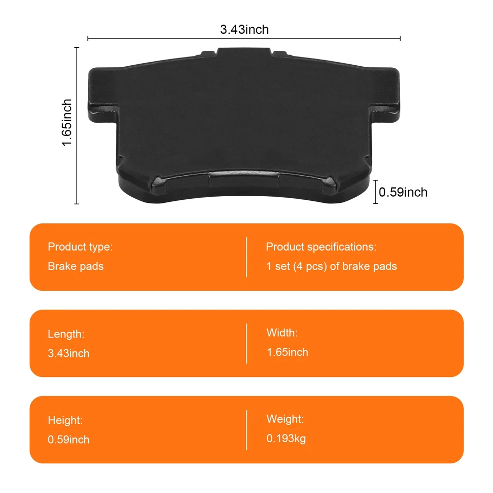 Pastillas de freno traseras de cerámica para Honda CR-V Crosstour Acura RDX con kit de hardware EE. UU. Foto 4 de 4