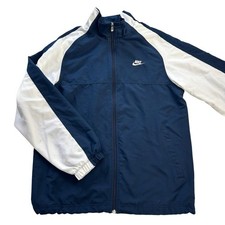 Vintage Nike Jacket Men s M Navy Blue White Full-Zip Lined Windbreaker Track Y2K