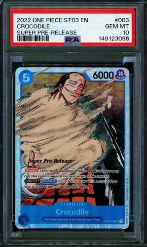 Crocodile - ST03-003 - PSA 10 - Super Pre Release - English - One Piece - 149-03