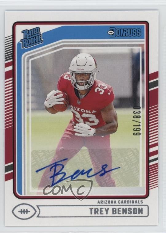 2024 Panini Donruss Rated Rookie Auto 38/199 Trey Benson #326 Auto 4f5