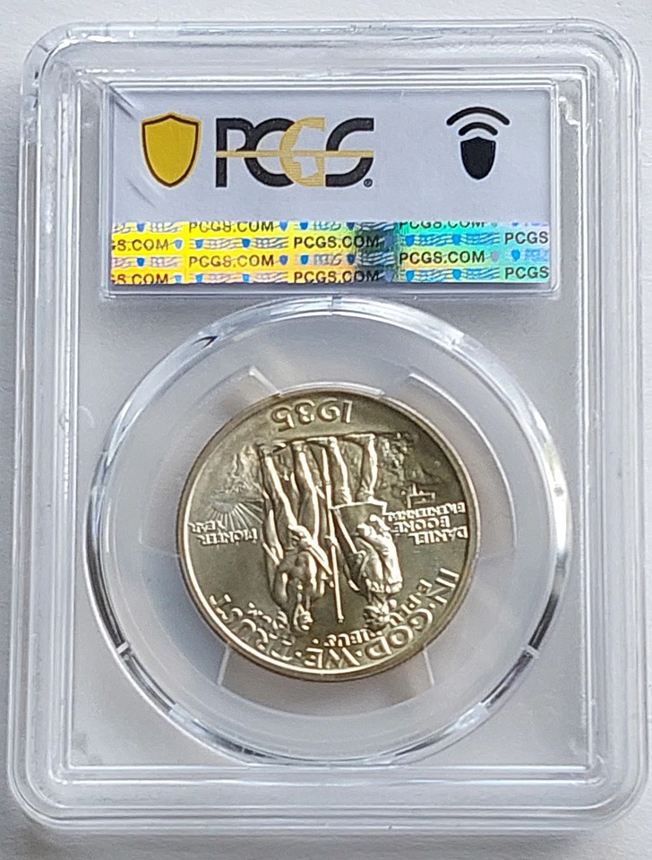 1935  50 C  Boone ,  PCGS  MS 64 , nice  silver coin           #2071, # 68-16  - Image 3 of 4