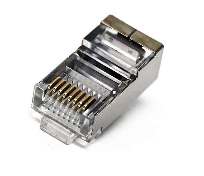 25 x CAT5e RJ45 Fully Shielded Crimp Connector Plugs for Ethernet Network LAN