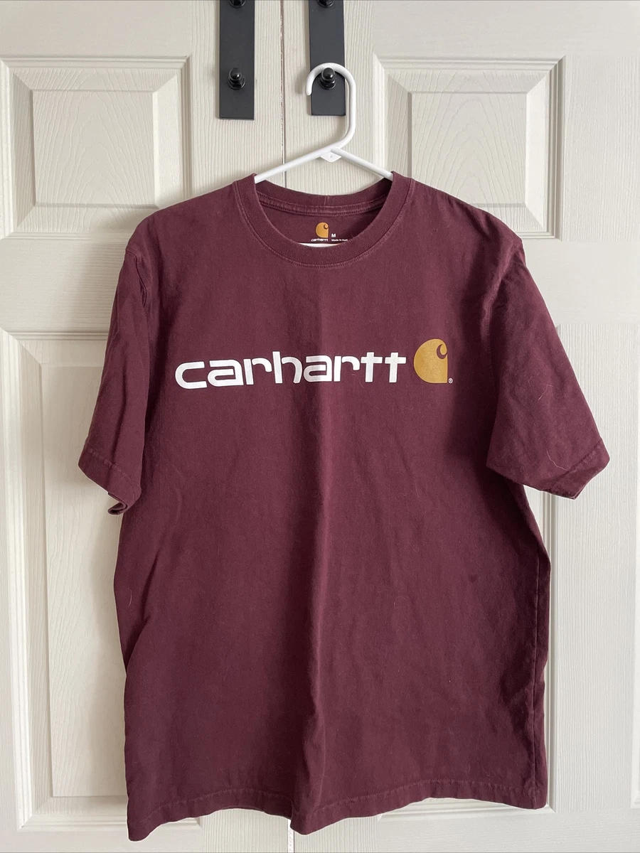 Carhartt Men s T Shirt Maroon Red Original Fit Short Sleeve Spell