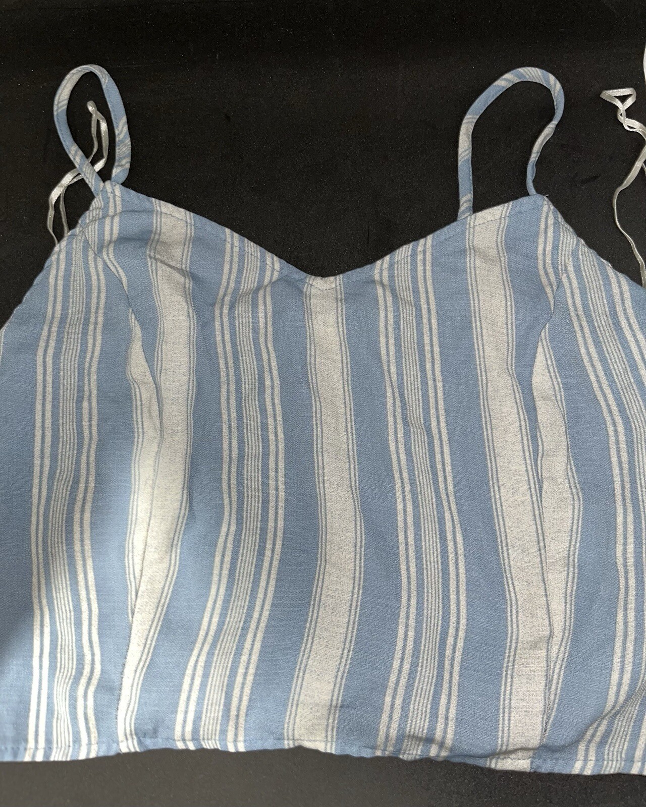 Paper Crane Spaghetti Strap Top Size ( M ) Blue Cream Strip