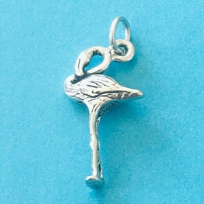 Brand New Sterling Silver 925 Bird Zoo Beach Animal Flamingo Charm