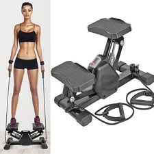 Mini Stepper Machine w/ Resistance Bands Home Fitness Air Stepper Stair Climber