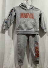 Marvel Comics 2 Pc Toddler Boy Outfit Hoodie Set Gray Size 2T Superheroes