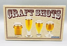 Set Of 4 Craft Beer Pub Shot Glasses Barware Classic Pint Shapes Brewery Box