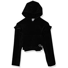 Adidas Women's cropped hoodie GN3050, Black, Size Small