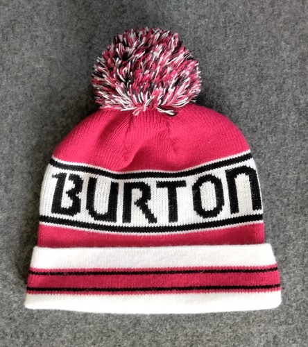Burton Snowboards beanie pom knit hat - red, black and white (one size fits all) - Picture 2 of 3
