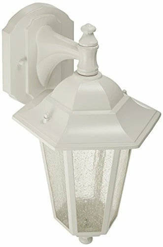 Nuvo 60/988 Arm Down Wall Lantern with Clear Seeded Glass, White - Picture 1 of 1
