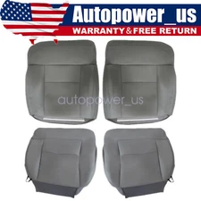 Driver & Passenger Side Bottom & Top Seat Cover Gray For 2007 2008 Ford F150