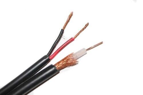 100M RG59 Escopeta 2 Núcleos CCTV Video y Cable de Alimentación Tambor Negro DVR Video Coaxial - Imagen 2 de 4