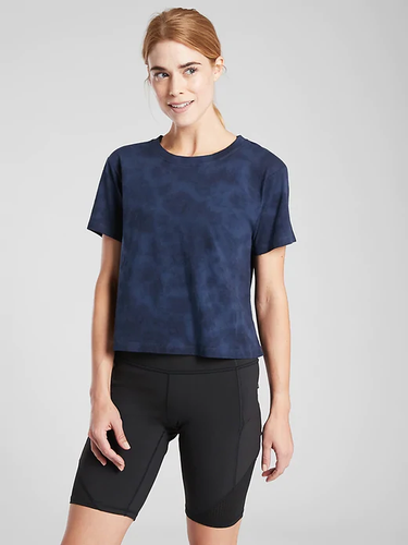 Athleta Organic Daily Crop Tie Dye Tee 